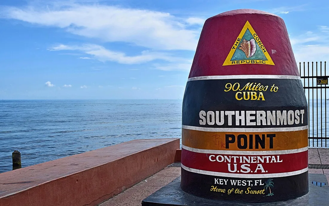 The buoy at the southernmost point of the United States, in Key West
