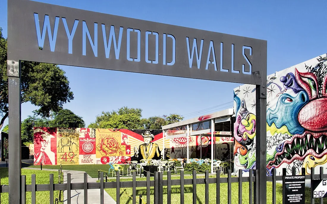The entrance to Wynwood Walls, with colorful murals